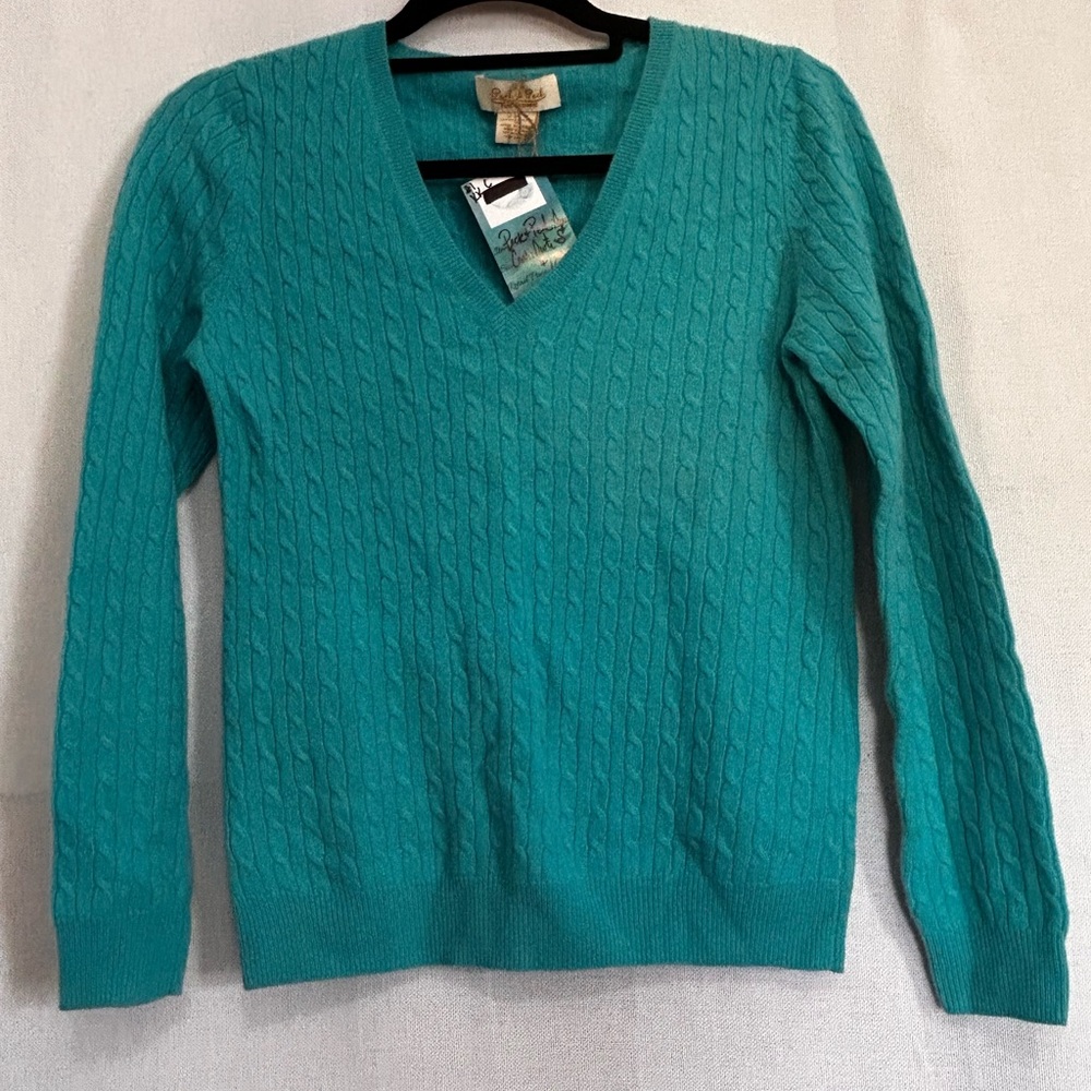 Peck & Peck Turquoise V-Neck Sweater